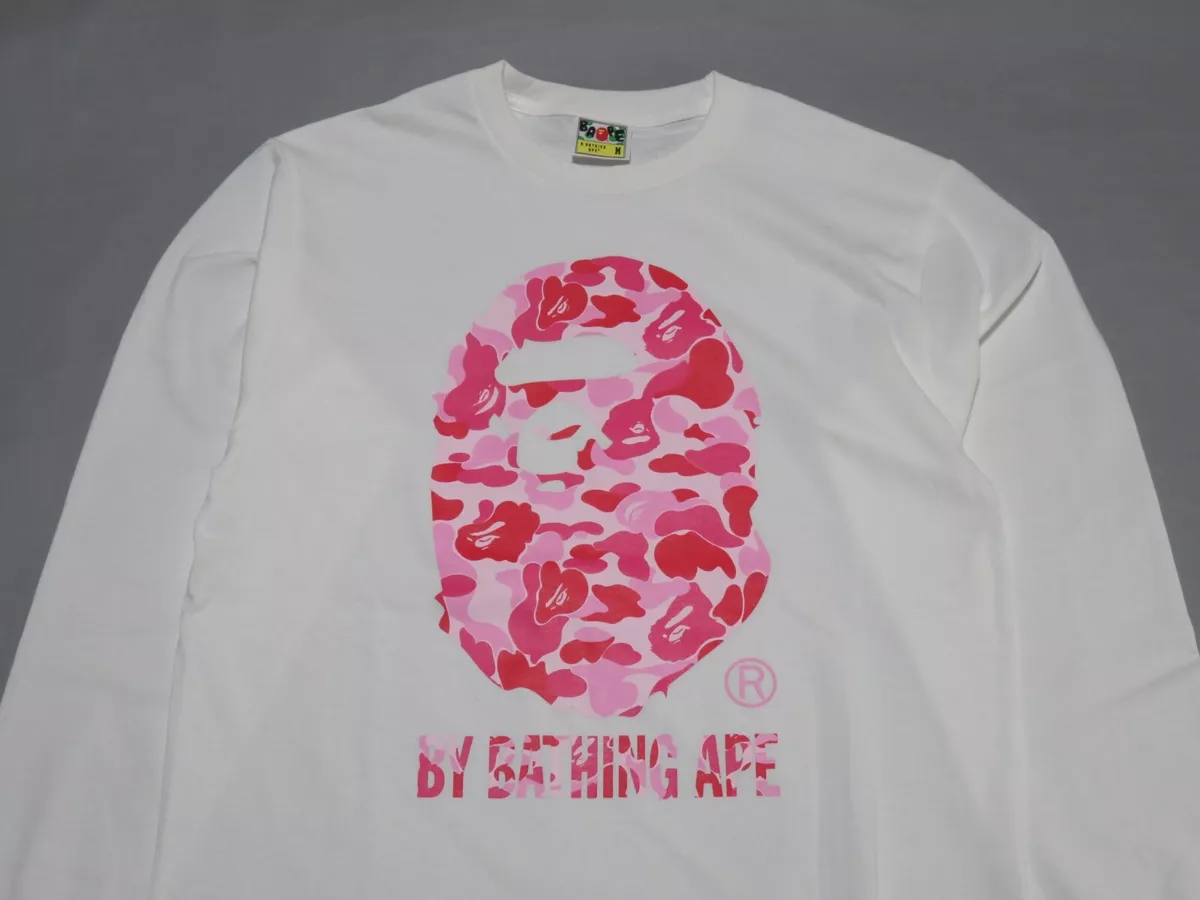 32849 bape abc camo by bathing ape white/pink long tee L