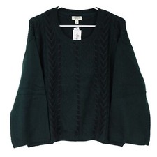 Style  Co. Women's Mixed Stitch Pullover Sweater 59, Medium, Deep Pine Green