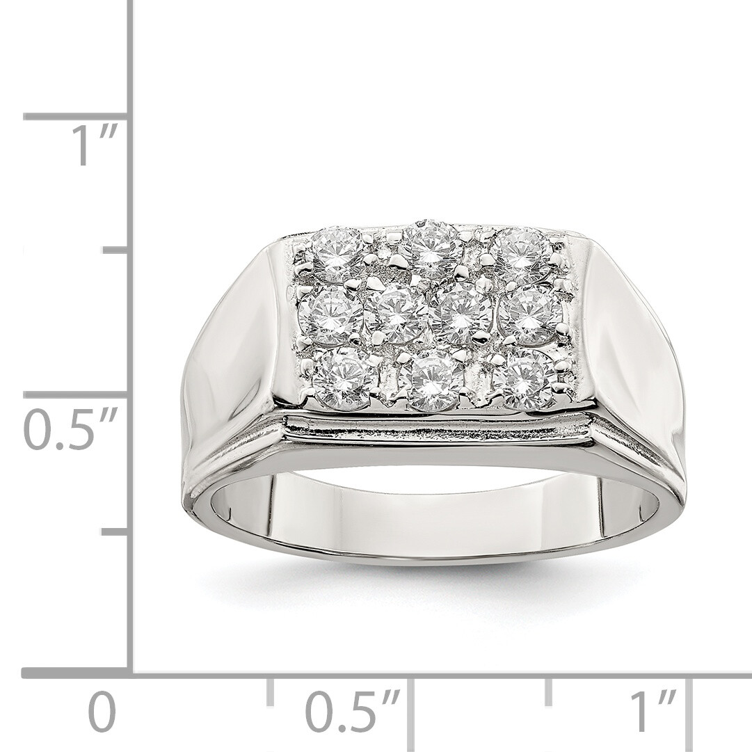 Silver Men's CZ Ring QR1283 | eBay