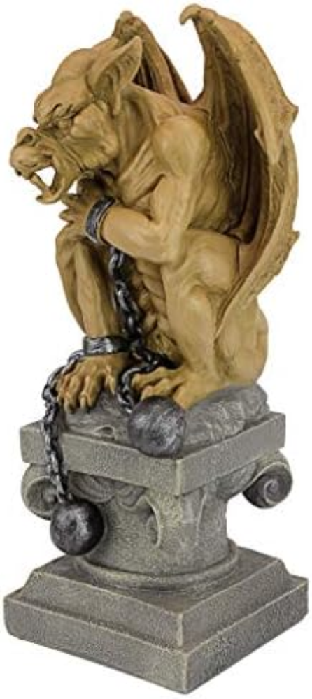 Design Toscano EU1026 Statua Gotica Gargoyle della Cella Sotterranea con Palla a
