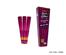 3 King Size Purple Natural Rose Petal Cones