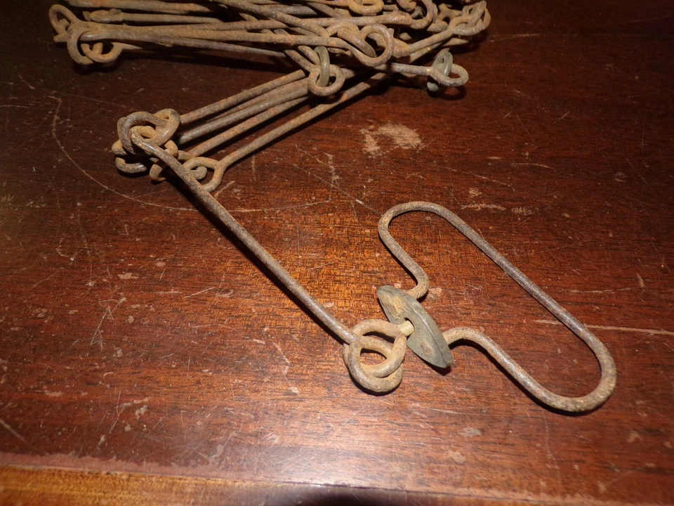 Chaine d'arpenteur 10 m outil ancien art populaire - Photo 2/4