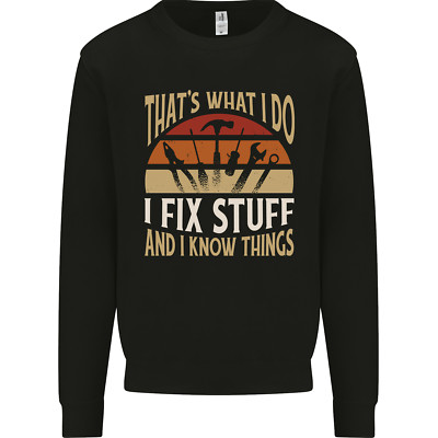 I Fix Stuff lustiges Elektriker Sparky Mechaniker Kinder Sweatshirt Pullover