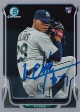 ROENIS ELIAS SIGNED AUTO'D 2014 BOWMAN CHROME CARD 28 SEATTLE MARINERS NATIONALS