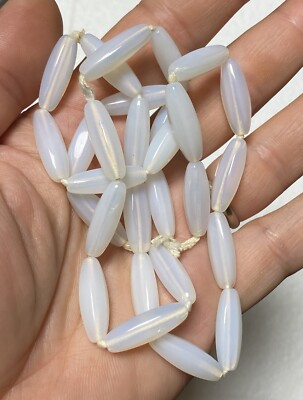 Collier Double Rang Vintage Perles Cristal Opalescent Ou Verre - Style Opale, Très Bon état