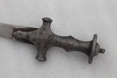 v.very old vintage Rajput Sikh Maratha sekela water pattern tulwar/ sword hilt - Picture 18 of 24