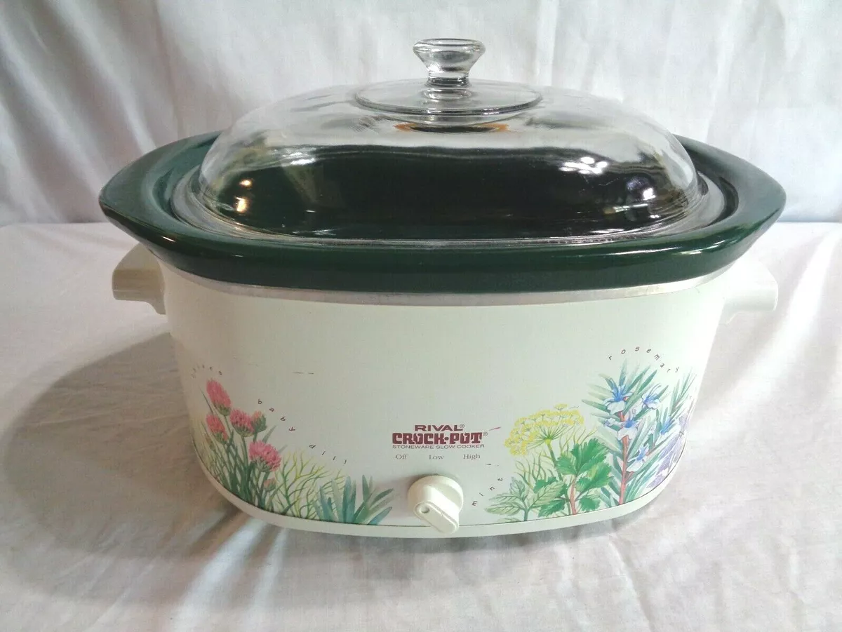 Vintage RIVAL Crock-Pot Slow Cooker w/ Removable Ceramic Crock & Glass lid