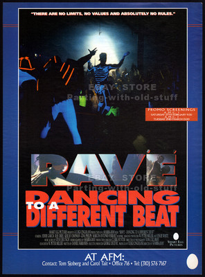 RAVE 限定ポスター1点 RAVE, DANCING TO A DIFFERENT BEAT__Original 1993 Trade AD / poster