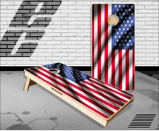 American Flag Ripples Cornhole Boards Bean Bag Toss Game