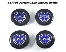 TAPPI COPRIMOZZO LANCIA CROMATI 60 mm BORCHIE LANCIA PER CERCHI IN LEGA 4 pezzi