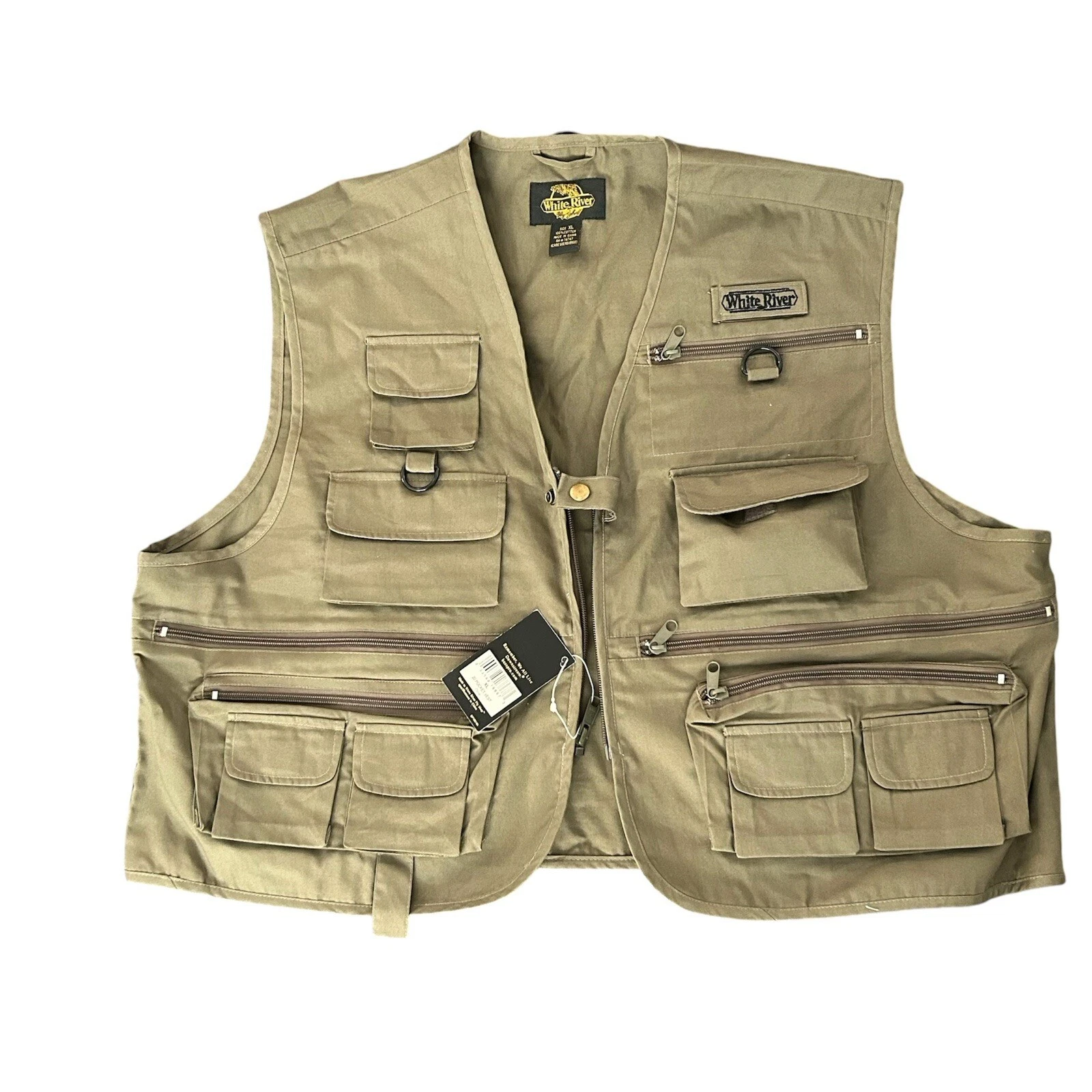 White River 20 Pocket Olive Color Sz XL Fly Fishing Vest NWT