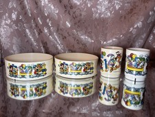 Vintage Walt Disney Mickey Mouse  Friends Plastic 2 Child Size Bowls  2 Cups