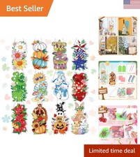 Multicolor 12 Pcs DIY Diamond Art Wreaths for All Seasons - Perfect Gift