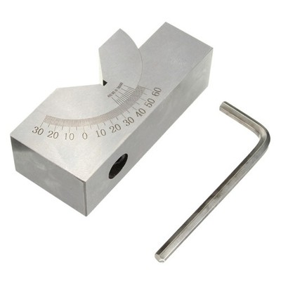 Steel Adjustable Angle V Block Milling Gauge for Woodworking Lathe Setup