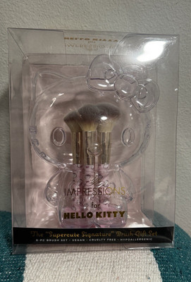 Impressions Vanity Hello Kitty 6pc Brush Set Vegan Synthetic Pink/Gold
