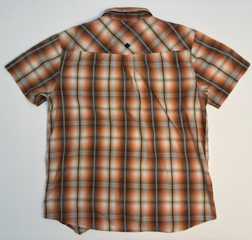Prana Shirt Mens Large Plaid Organic Cotton Western Pearl Snap Camp Hiking Logo - Picture 3 of 11