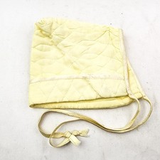 Vintage Yellow Quilted Baby Bonnet Cap Padded Infant Hat with Ties Retro