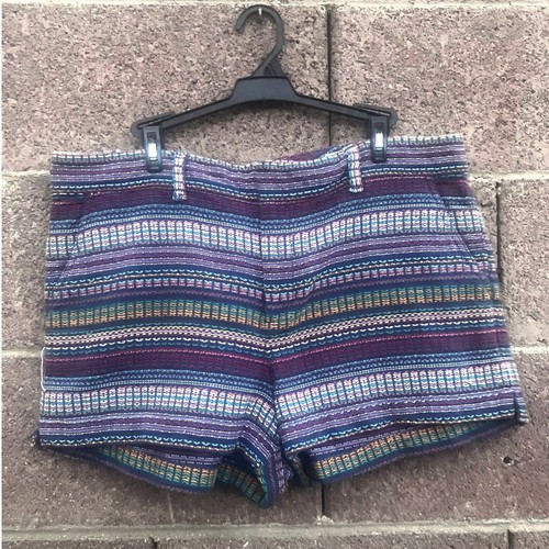 Gap Womens City Short 16 Purple Multi Color Boho Woven Jacquard Shorts