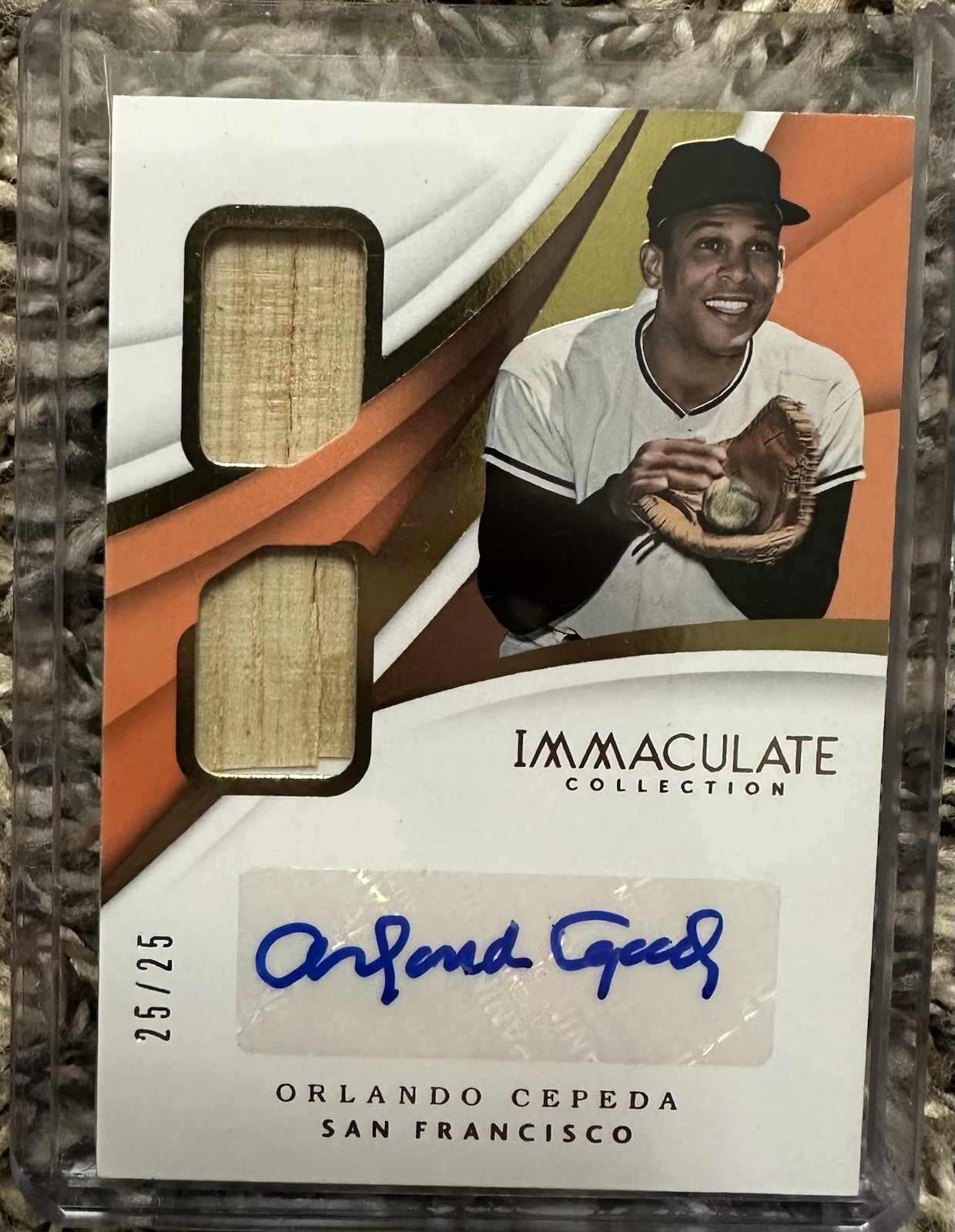 2018 Immaculate Baseball Orlando Cepeda Game Used Bat Relic Auto #25/25 Giants
