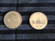  Coppia Monete 500 lire in argento Caravelle  1958/1959 Come Foto 