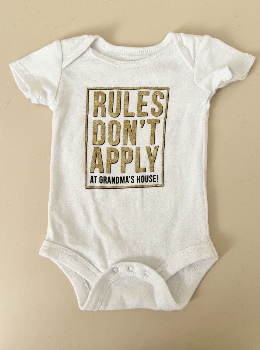 Wonder Nation Rules Don’t Apply Grandma Bodysuit 0-3M Gold