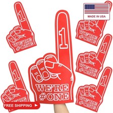 Sotiff Giant Foam Finger 6 Pack 18 Inch We're Number 1 Foam Hand, Red