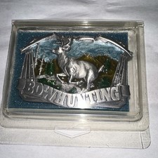 Siskiyou Buckle Co. 1983 Bowhunting Deer Belt Buckle Silver Metal Western