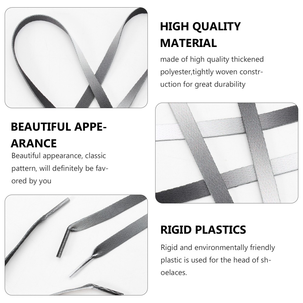 APL 1 Paio Lacci Sneakers Elastici Universali Nero Motivo Sfumato Lacci Piatti