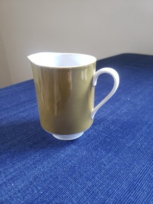 Mikasa Creamer Eclipse Antique Tawny Green White Inside And Handle 5757 Vintage