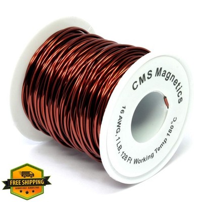 CMS MAGNETICS Enameled Copper Magnet Wire 18 AWG 1 Lb Spool 207 Ft Coil