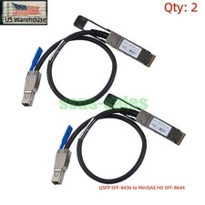 2PCS 0.5m QSFP SFF-8436 to SFF-8644 MiniSAS HD SAS 3.0 12Gbps External Cable