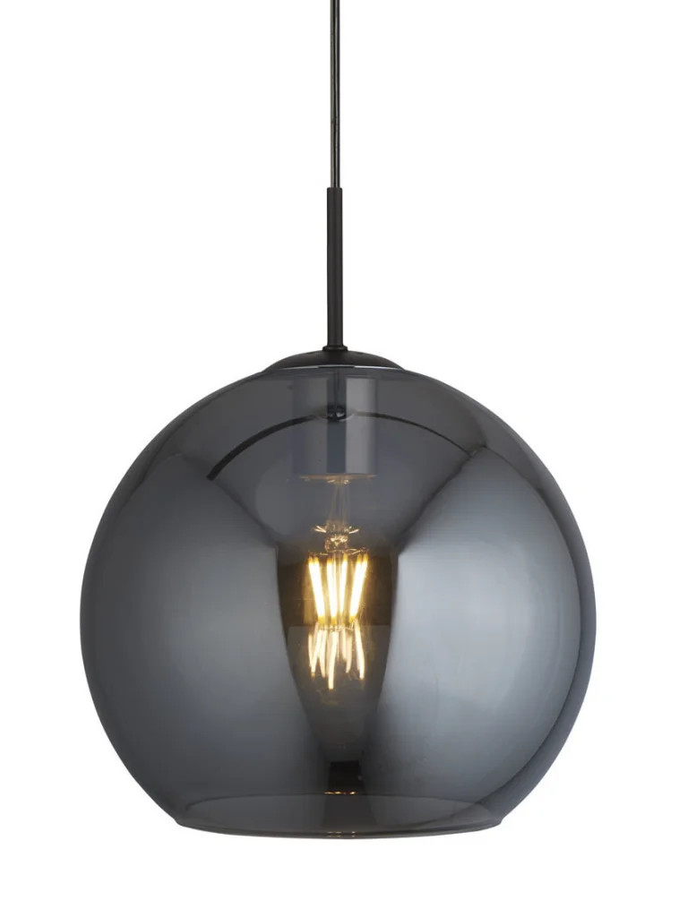 Ceiling Light Black Amsterdam Smoked Mirrored Glass Shades Searchlight 1031-1SM