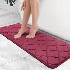 OLANLY Memory Foam Bath Mat Rug 47x17, Ultra Soft and Absorbent Bathroom Rugs...