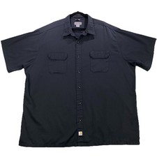 Carhartt Mens 4XL Black Relaxed Fit Short Sleeve Work Shirt