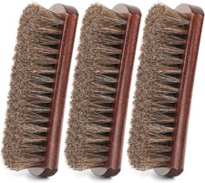 3pcs 7in Horse Hair Shoe Brush for Leather Boots Cleaning Polishing Buffing