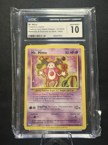 2023 Pokemon Classic Game Mr Mime 013/034 Blastoise Suicune ex Deck Holo CGC 10