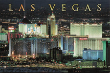 Vintage Postcard, Las Vegas, Nevada At Night, Long Ago