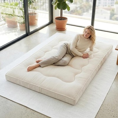 Japanese Floor Futon Mattr Full Size，4'' Futons Sofa Couch Bed,