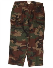 Vintage Mens Tapered Cargo Trousers IT 62 6XL W40 L30 Brown Camouflage CA10