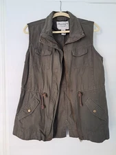 American Rag Cie Women's Utility Vest  Olive Green XL
