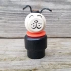 Vtg Fisher Price Little People Rare Flat Disc Collar Dog All Wood 705 Snowmobile