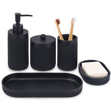Bathroom Accessory Set 5pcslotion Soap Dispensertoothbrush Holderqtip Holder Dis