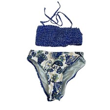 Cupshe Two Piece Swimsuit Size XS Tie Back Removable Halter Strap Removable Pads