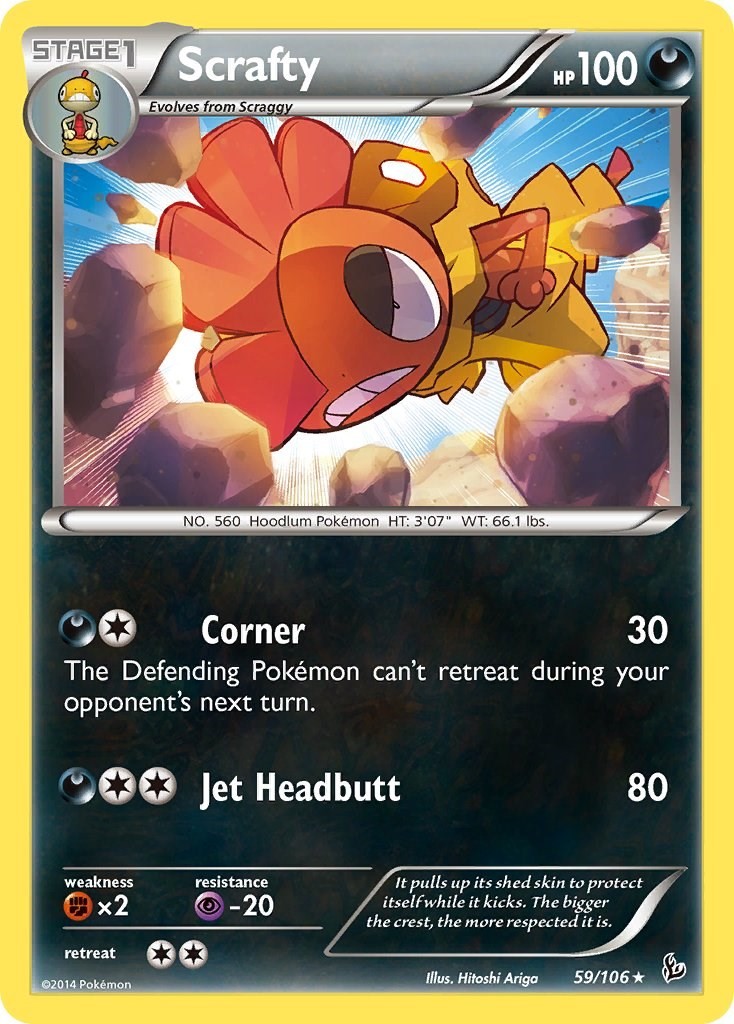 Pokemon - Scrafty - [FLF - 59/106 Lightly Played]
