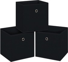 Black Foldable Storage Cubes Bins ,11 Inch Cloth Storage Cube Fabric Storage Box