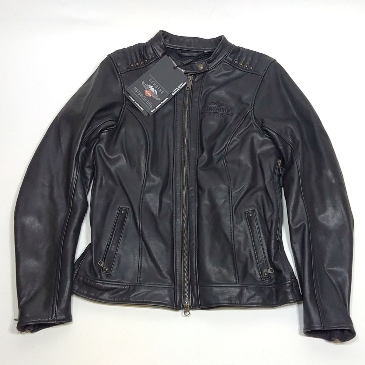 Womans Harley-Davidson Electra Mandarin Studded Leather Jacket