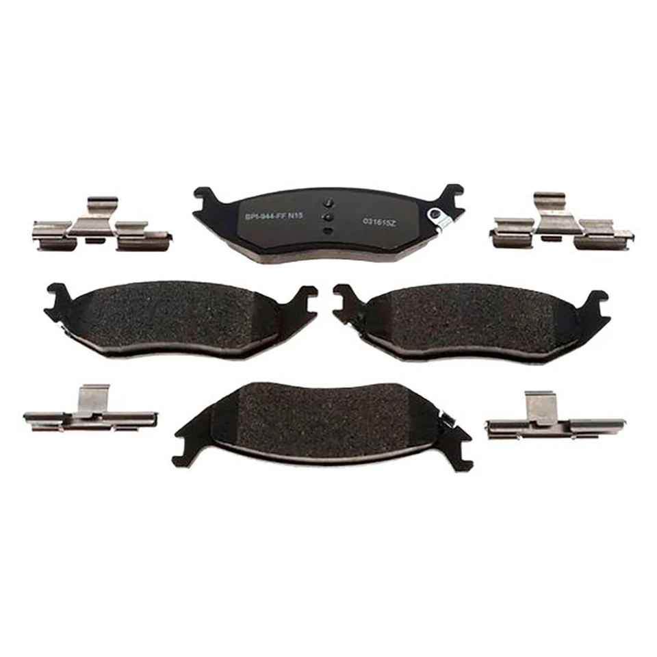 Rotores de freio traseiros + pastilhas de freio metálicas e ferragens para 2002-2004 Dodge Ram 1500 - Imagem 2 de 4