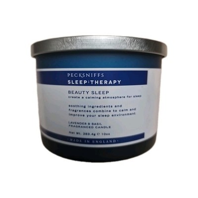 Pecksniffs Beauty Sleep große 3 Docht Kerze 283g Lavendel & Basilikum Weihnachtsgeschenk