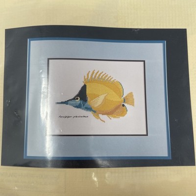 Heartland House Designs Cross Stitch Kit - 8 x5.25  Long -nosed Butterflyfish.