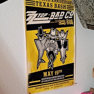 ZZ Top Texas Bash Concert Poster May 19 Austin360 Amphitheater w/ Bad Co.